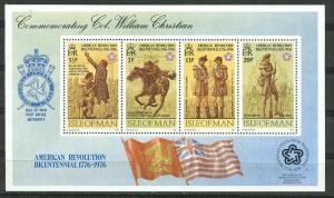 Isle of Man 1976 AMERICAN REVOLUTION BICENTENNIAL s/s Perforated Mint (NH)