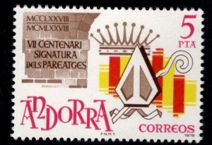 Andorra  (Spanish) Scott 105 Crown Mitre & Staff MNH** 1978 stamp