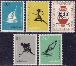 Netherlands 1956 MNH Stamps Scott B296-300 Sport Olympic Games Sailing Hockey