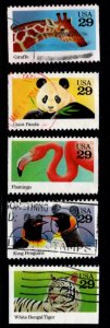 #2705- 2709 Wild Animals Singles set/5 (off paper) - Used