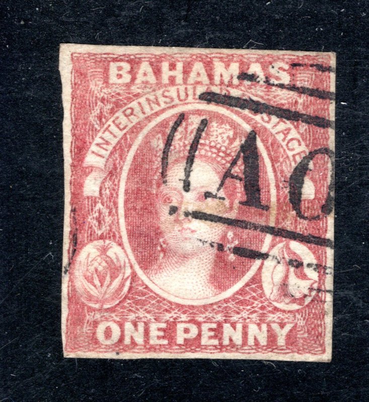 BAHAMAS, #1, USED RARE STAMP, CV $1900.   ...0420001