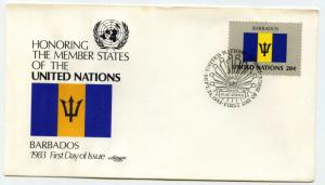 United Nations #400 Flag Series 1983, Barbados, Artmaster, FDC