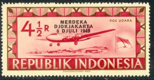 INDONESIA 1949 4 1/2r LIBERATION OF JAKARTA  Airmail Sc C61 MH