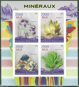 MADAGASCAR  2015 MINERALS  IMPERFORATE SHEET  MINT NH