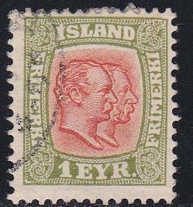 Iceland # 99, King Christian IX & King Frederik VIII, 1/3 Cat.