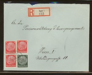 Germany Sudetenland Cover, Wur Sind Frei Cancel, 4 stamps  