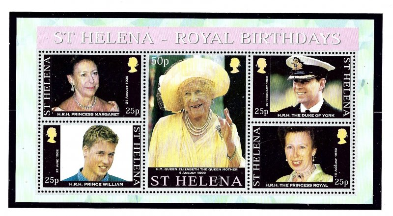 St Helena 759 MNH 2000 Royal Birthdays S/S