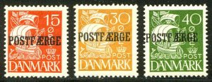 DENMARK #Q12-14 Mint NH - 1927 Parcel Post Set