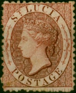 St Lucia 1863 (1d) Brownish Lake SG5bx Wmk Reversed Fine MM