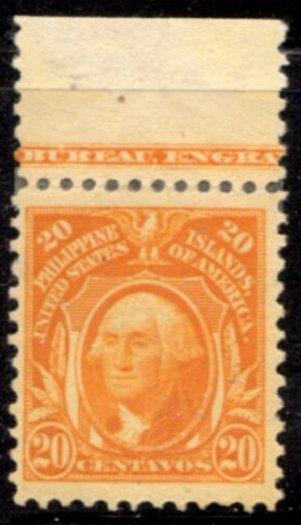 Philippines Stamp #297 MNH - George Washington w/ Inscription on Tab