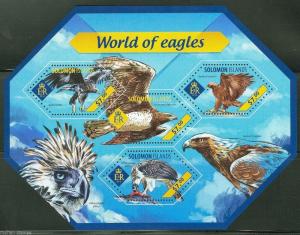 SOLOMON ISLANDS  2014 WORLD OF EAGLES  SHEET  MINT NH