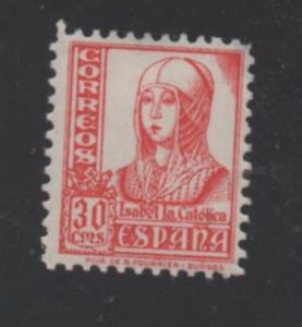 Spain  Scott#  647  unused  single  hinged  Type 1