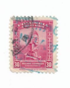 Colombia 1952 Scott C225 used - 30c, Pre-columbian monument