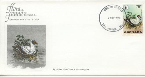 1978 Grenada WWF Blue-Faced Booby (Scott 853) FDC