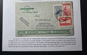 1940 Argentina Airmail Cover Isla Marti Garcia to Germany Prisoner of War POW