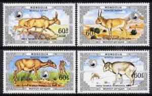 Mongolia 1986 Saiga Antelope perf set of 4 values unmount...