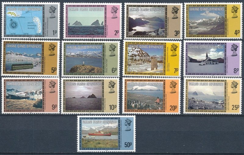 FALKLAND Dependencies 1984 Map & Views (15v Cpt) MNH CV$25