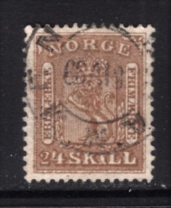 Norway 1863 Lion 24 Skill VF Used #10 CV$125
