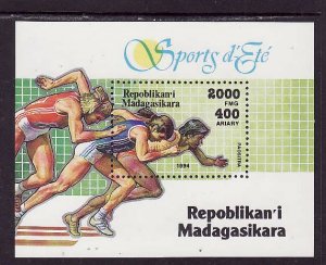 Madagascar Malagasy-Sc#1271-unused NH sheet-Sports-Running-1994-