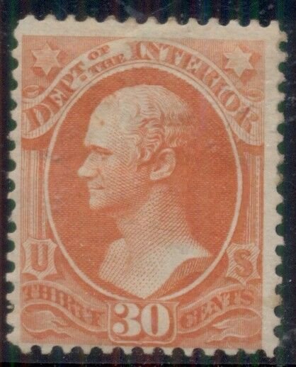 US #O23 30¢ Interior, og, LH, Miller certificate, Scott $290.00