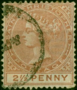 St Christopher 1882 2 1/2d Pale Red-Brown SG14 Fine Used