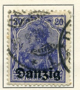 GERMAN DANZIG;  1920 ( June ) fine Optd issue fine used value 20pf.