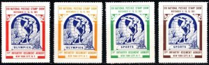 1961 US Poster Stamp XIII National Postage Stamp Show November 17-19 Set/4 MNH