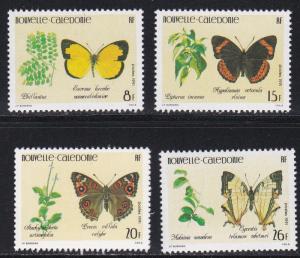 New Caledonia # 658-661, Butterflies, NH, 1/2 Cat.