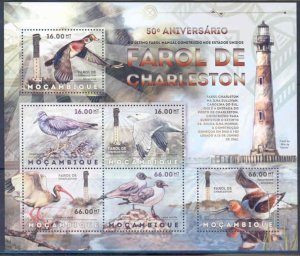 MOZAMBIQUE 2012 CHARLESTON LIGHTHOUSE AND SEA BIRDS SHEET OF 6