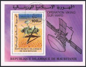 Mauritania C176 sheet,CTO.Michel 557 Bl.10. Space research 1977.Viking probe.