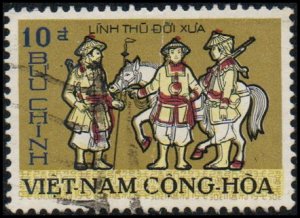 S.  Vietnam 433 - Used - 10pi Three Frontier Guard / Horse (1972)