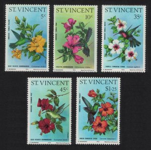 St. Vincent Birds Hummingbirds Hibiscuses 5v 1976 MNH SC#465-469 SG#487-491