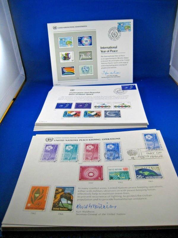 UNITED NATIONS SOUVENIR CARDS - SCOTT #SC8 - SC36  -  1975-1989