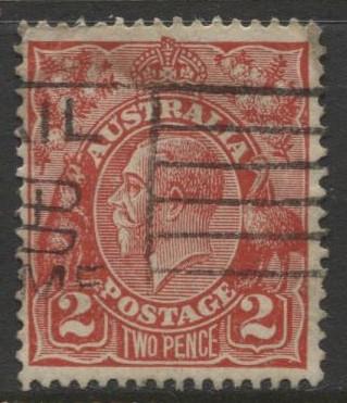 9Australia - Scott 116 - KGV Head -1931 - FU - Wmk 228 - Die I -  2p Stamp2