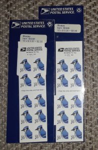 TWO (2) Booklets of 10 = 20 of BLUE JAY Bird 20¢ US Postage Stamps USA Sc # 2483