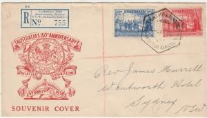 AUSTRALIA 1938 150TH ANNIVERSARY REGISTERED EXHIBITION FDC