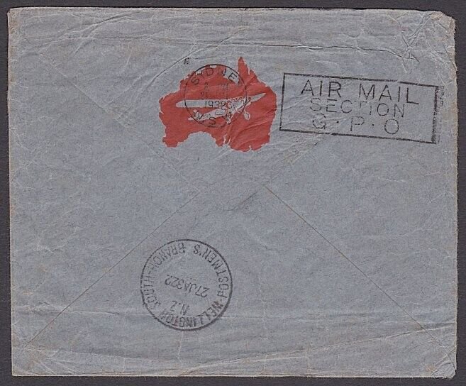 GB 1931 Christmas flight cover to New Zealand - 1/4d rate via Australia....P139