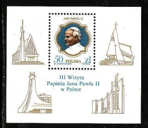 Poland-Sc#2807- id5-unused NH sheet-Pope John Paul II-1987-