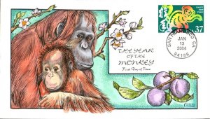 #3832 Year of the Monkey Collins FDC