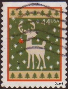 USA 2009 Sc#4425 44c Reindeer Christmas USED.