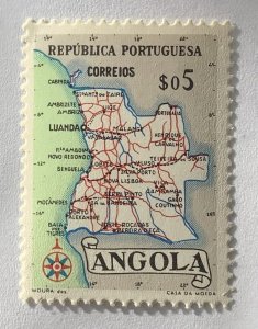 Angola 1955 Scott 386 MH  - 5c, map