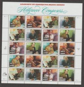 U.S. Scott #3339-3344 Composers Stamp - UR Plate Position - Mint NH Sheet