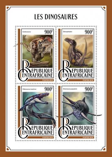 CENTRAFRICAINE 2016 SHEET DINOSAURS