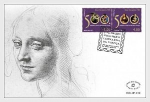 2019   BOSNIA  -  LEONARDO DA VINCI  -  SET ON FIRST DAY COVER