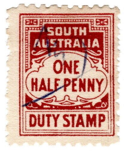 (I.B) Australia - South Australia Revenue : Stamp Duty ½d