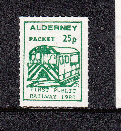 Alderney Guernsey 1980 Railway packet 25p Unmounted mint