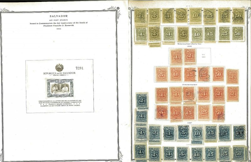 El Salvador Mint & Used Hinged on Old Scott Specialty Pages 1867-1952