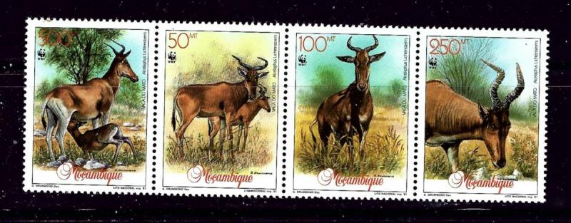 Mozambique 1145 MNH 1991 Animals strip of 4