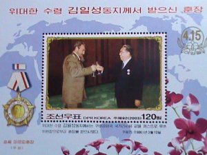 ​KOREA-2003 SC# 4296 FIDEL CASTRO-PRESENTED MEDAL TO KIM II SUNG: MNH S/S-VF