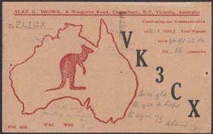 AUSTRALIA 1933 Radio QSL card GV 2d Melbourne to New Zealand...............57292